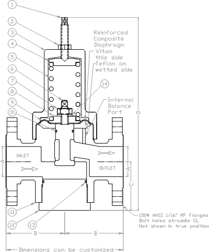 Pressure Regulator ANSI RF Flanged